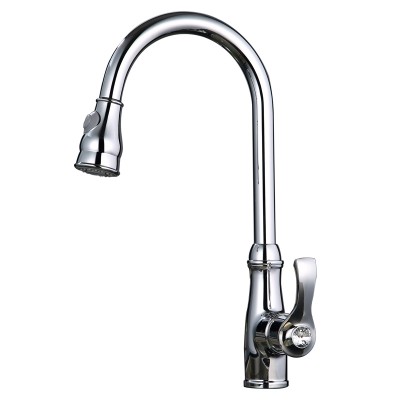 Kitchen Water Tap Single Handle Pull Out Flexible Switch Hot Cold Water Kitchen Sink Faucets