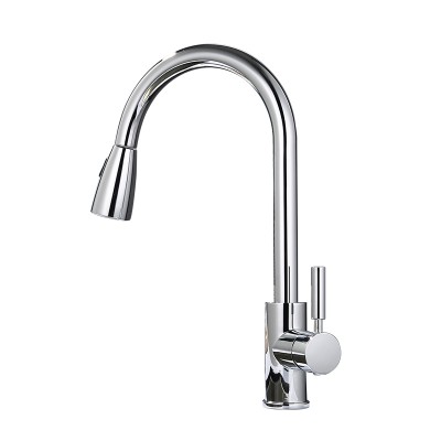 Dual Water Outlet Way Deck Mounted Kitchen Water Tap Single Handle Pull Out Kitchen Sink Faucet