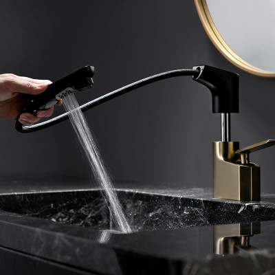 Water faucet bathroom bathtub faucet brass basin tap pull out bathroom faucet water mixers bathroom wash basin sink