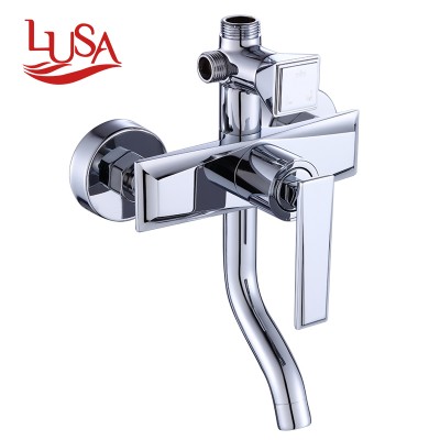 Wall mounted bath shower faucet set brass Hot and cold bathtub shower faucet bath Sink Faucets