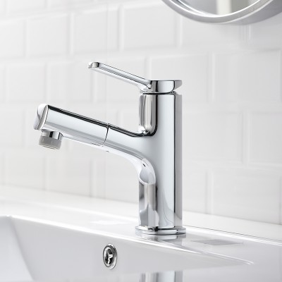 Hot and cold water basin mixer tap bathroom water tap pull out wash basin faucet