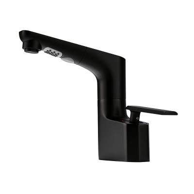 Matte black bathroom mixer faucet dual water outlet way basin tap bathroom accessories faucet bathroom fittings