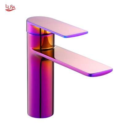 Color Bathroom Taps  washroom faucet High Quality Basin Faucet bathroom sinks faucets PVD plating faucet tap sanitary wares taps