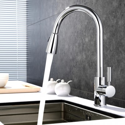 Hot and cold water mixer tap single handle pull out flexible kitchen faucets with pull down sprayer  kitchen tap grifo cocina